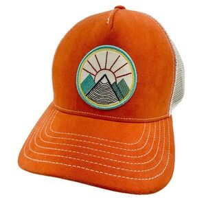 Pistil Viva Trucker Hat Orange Suede Mesh Snapback NWOT One Size